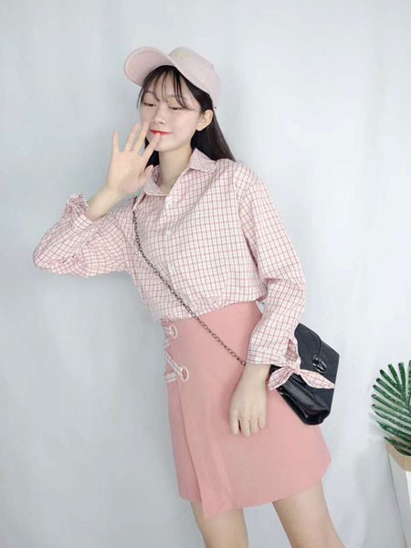 裳舍2023春夏季粉色衬衫