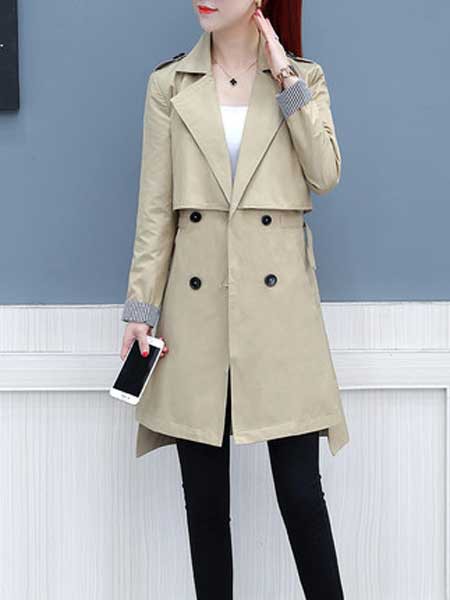 衣一豪美女装2022秋冬季棕色风衣