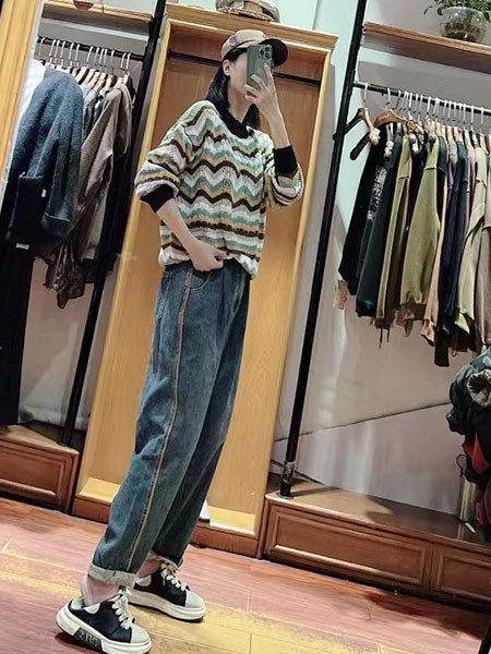 荙诗佳女装2022秋冬季灰色阔腿裤