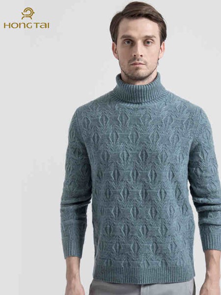 红太羊绒羊衫毛衫2022秋冬季蓝色毛衣