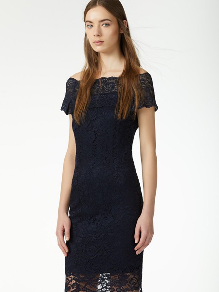 瑠久LIU.JO女装2023春夏季黑色连衣裙