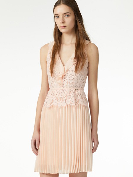 瑠久LIU.JO女装2023春夏季米色连衣裙