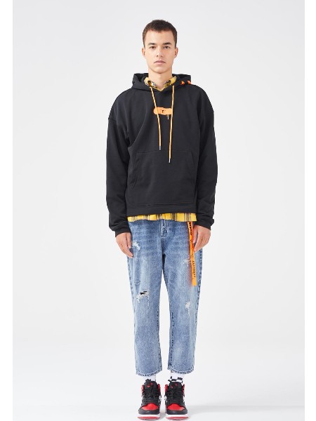 杰纳思GNIOUS男装2023春夏季黑色卫衣