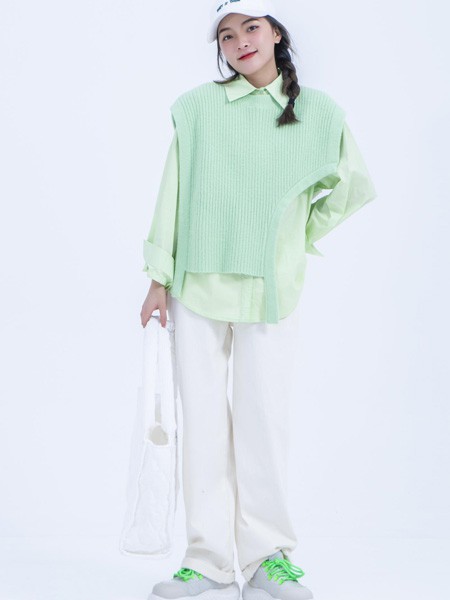 木子简MSDOU女装2022秋冬季白色长裤