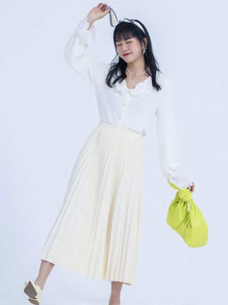 木子简MSDOU女装2022秋冬季米色长裙