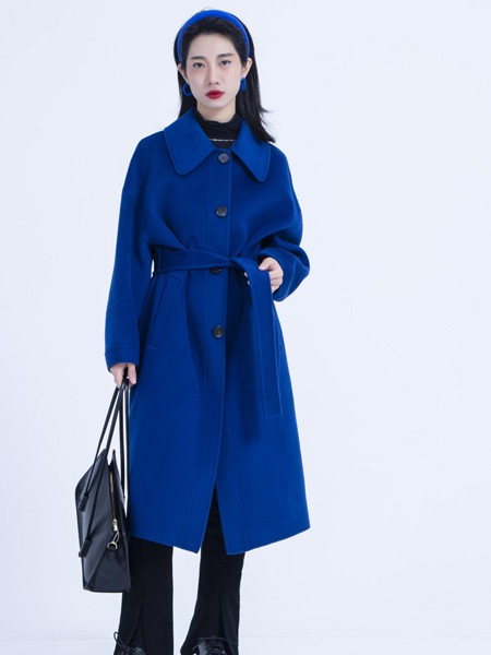 木子简MSDOU女装2022秋冬季蓝色大衣