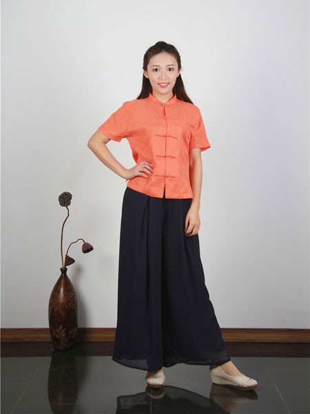 昕汉唐休闲装2023春夏季黑色阔腿裤