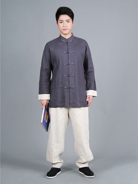 昕汉唐休闲装2023春夏季黑色唐装