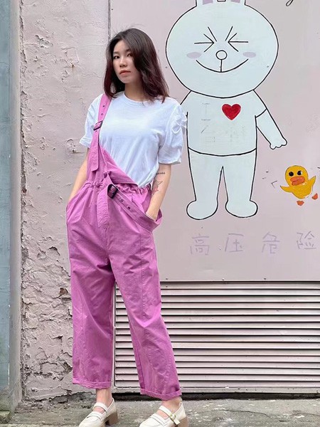 拉格蓓芮Y·LGBR女装2023春夏季粉色背带裤