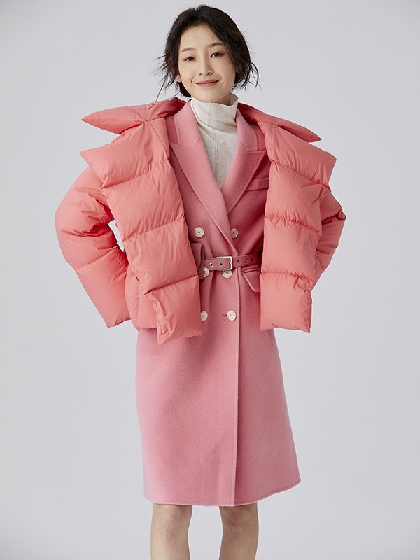 MYMO2022秋冬季粉色大衣