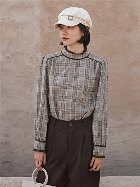 安素尚女装2022秋冬季灰色衬衫