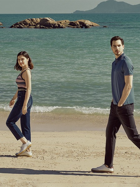 威尔浪WELLLONG男装2022春夏季黑色长裤