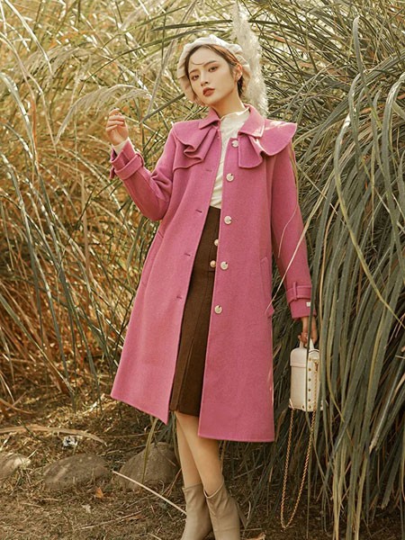 夏斐.素CHAFER.SU女装2022秋冬季粉色大衣