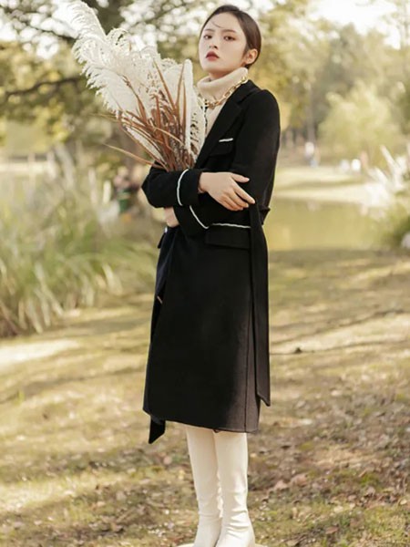 夏斐.素CHAFER.SU女装2022秋冬季黑色大衣