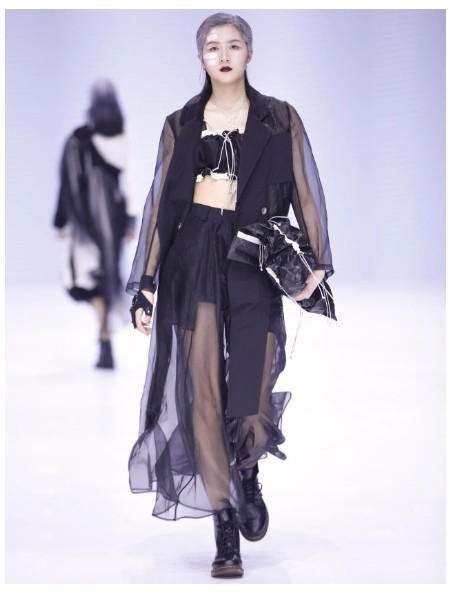 古吉芬女装2022秋冬季黑色长裤