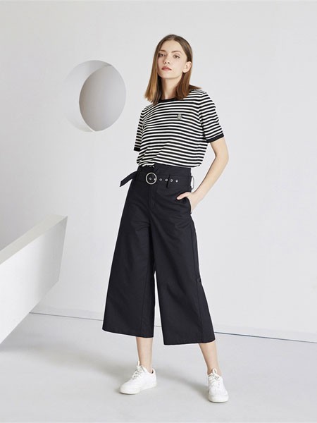 及加2023春夏季黑色阔腿裤