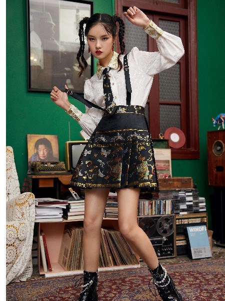 卡扣KAKOU女装2022秋冬季白色衬衫