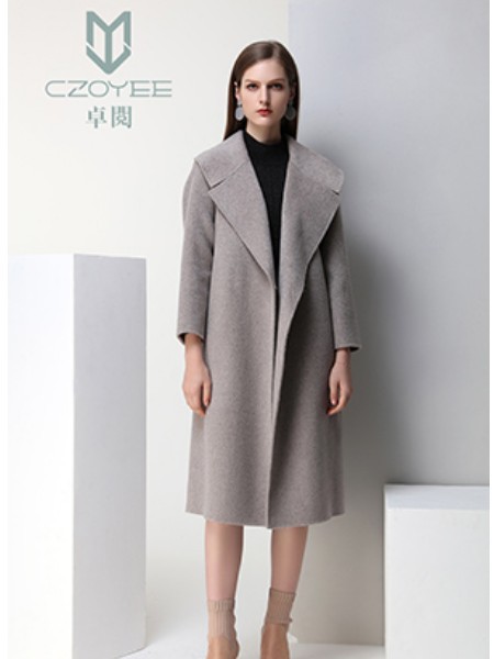 卓阅女装2022秋冬季灰色大衣