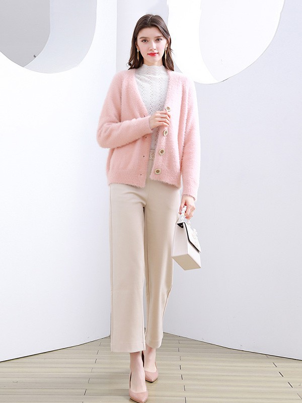 未风WIFING女装2022秋冬季白色阔腿裤