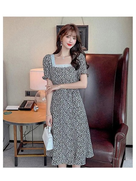 例纹EXPVON女装2023春夏季灰色连衣裙