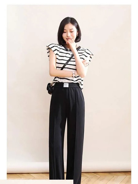 例纹EXPVON女装2023春夏季白色T恤