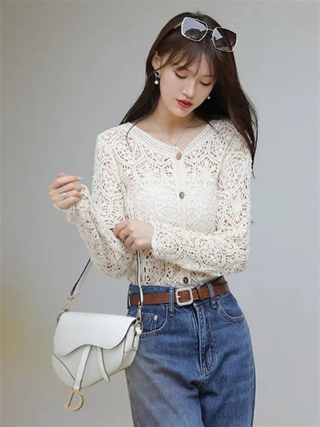 乐伊尚女装2023春夏季白色衬衫