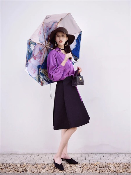 VesperLynd女装2023春夏季紫色衬衫