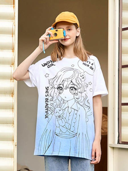 UNIFEE女装2023春夏季白色T恤