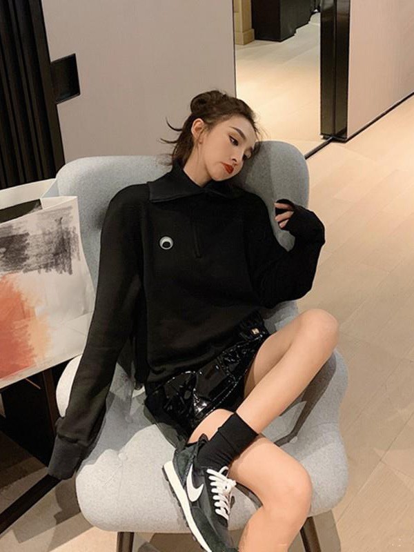 SANDRO女装2022秋冬季黑色大衣