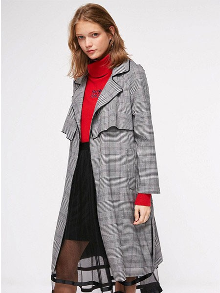 SANDRO女装2022秋冬季灰色大衣