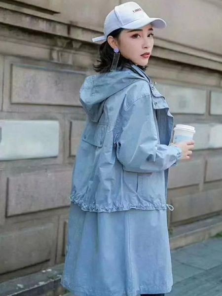 MISSONE女装2022秋冬季蓝色大衣