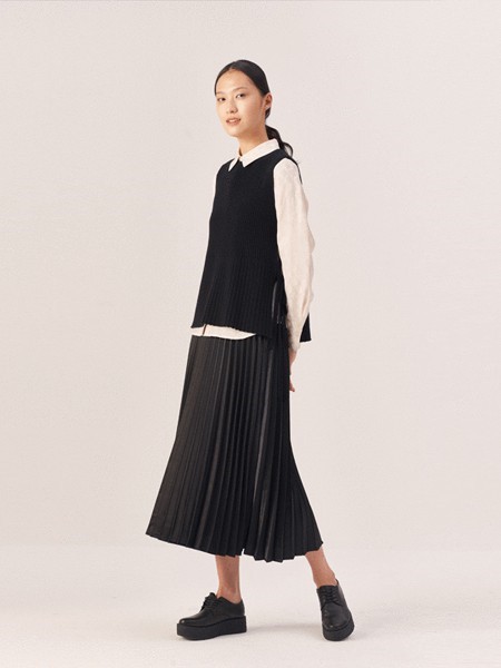 席牌Exzind女装2022秋冬季黑色长裙