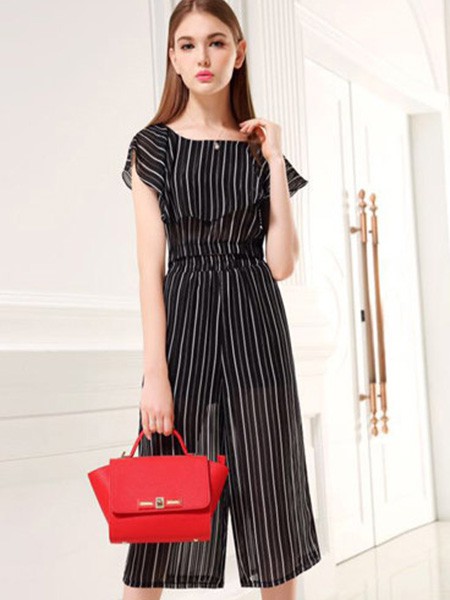 七彩蝶女装2022春夏季黑色连体裤