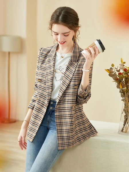 YBAI亦白女装2022秋冬季灰色西装