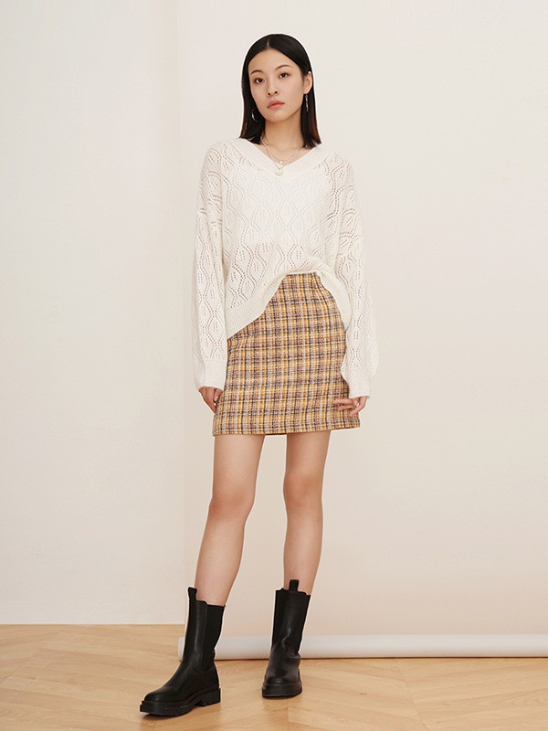 迷丝布女装2022秋冬季黄色包臀裙