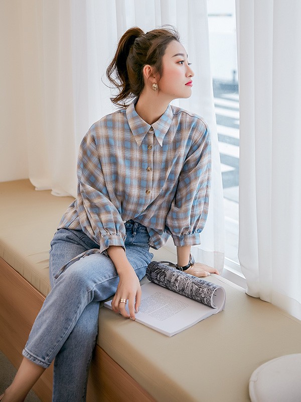 样女装2022秋冬季灰色衬衫