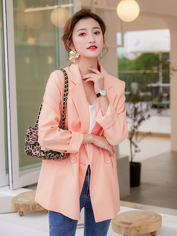 样女装2022秋冬季橙色西装