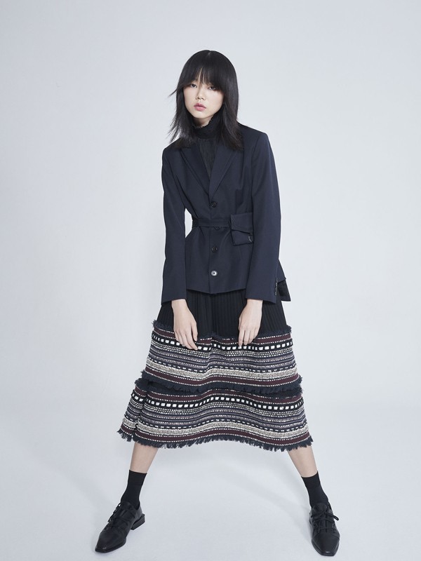 INITIAL伊迪索女装2022秋冬季黑色衬衫