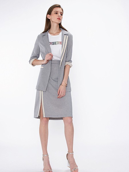 名略女装2023春夏季灰色半身裙