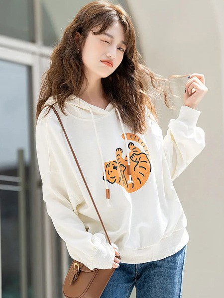 MIYU女装2022秋冬季白色卫衣