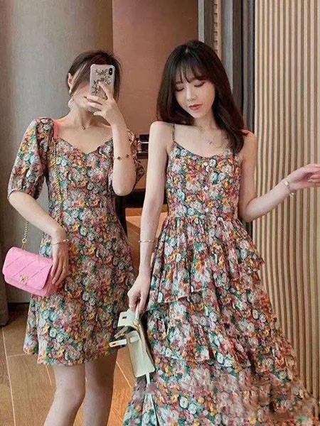 施洛琳2023春夏季棕色连衣裙