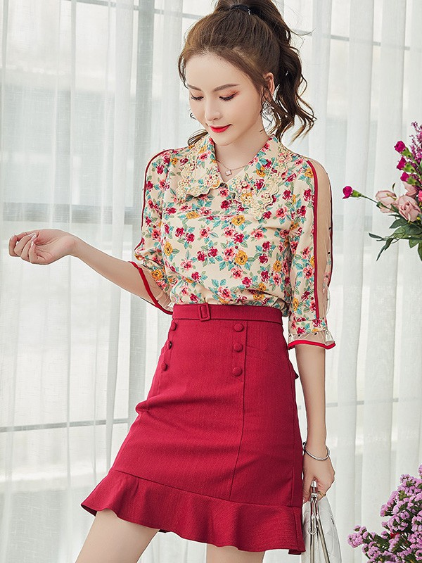 吉那茈依女装2022秋冬季白色衬衫