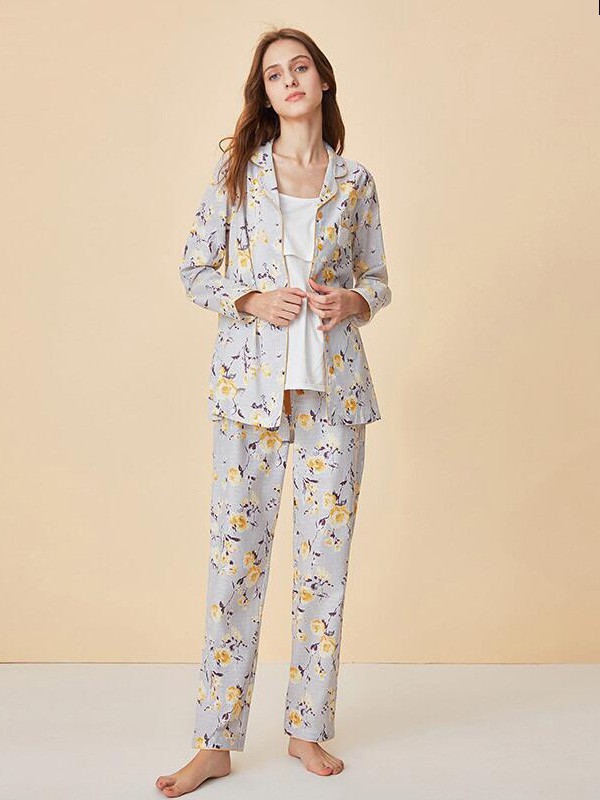 嫚熙内衣2022秋冬季白色家居服