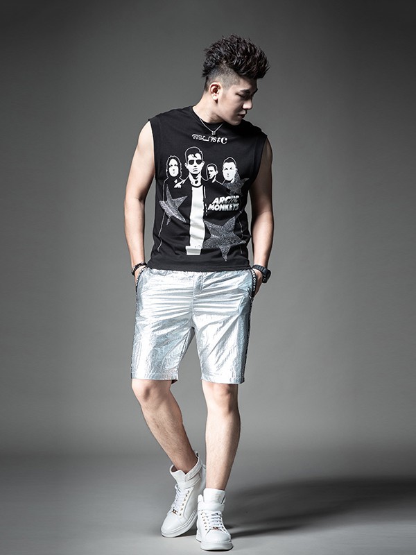 圣希梵男装2023春夏季黑色背带裙