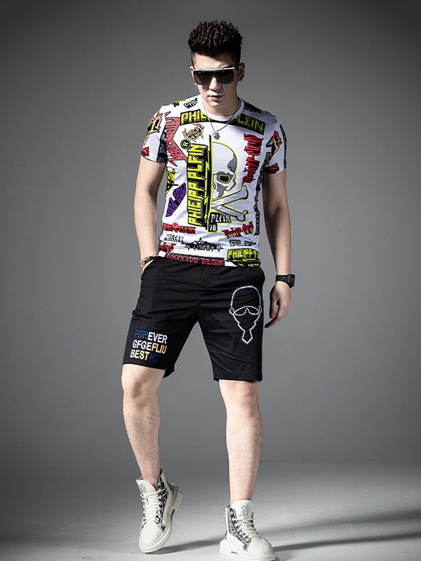 圣希梵男装2023春夏季白色T恤