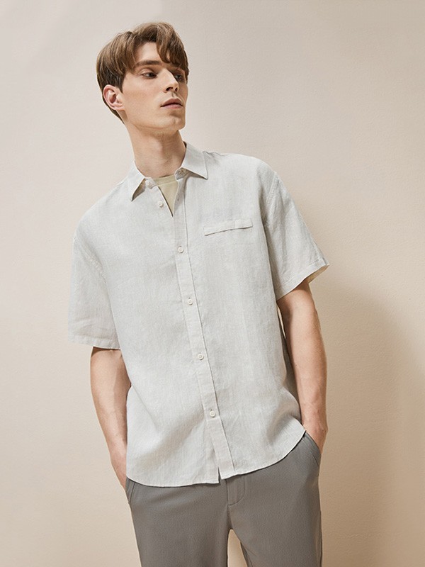 AEX男装2023春夏季灰色衬衫