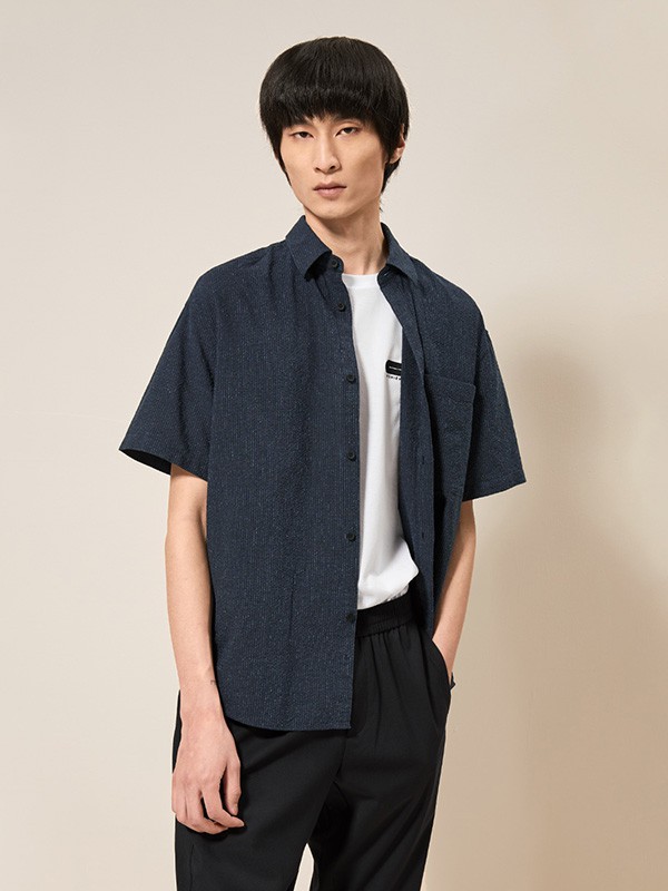 AEX男装2023春夏季黑色衬衫