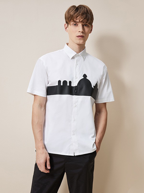 AEX男装2023春夏季白色衬衫