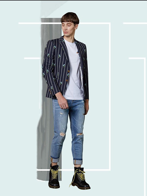 CALRAFNI2022秋冬季蓝色长裤