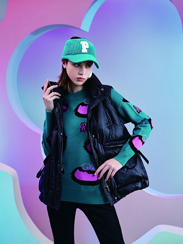 若岚菲女装2022秋冬季黑色马夹